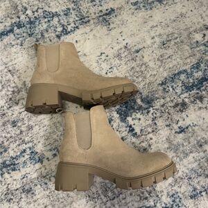 Steve Madden Beige Ankle Booties